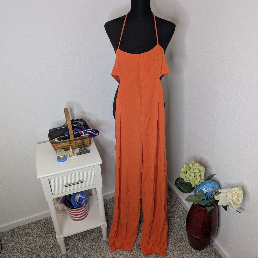 Fashion Nova Adaline Halter Top Wide Leg Jumpsuit Large - Picture 5 of 10